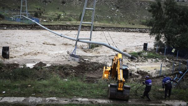 Река Баксан в районе пострадавшем от схода селя в Республике Кабардино-Балкария. 1 сентября 2017
