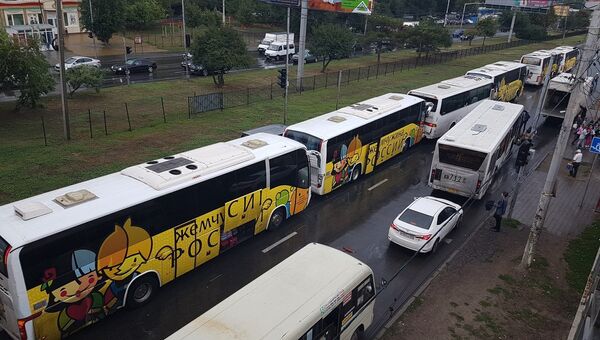 В Ростове-на-Дону столкнулись четыре экскурсионных автобуса с детьми. 2 сентября 2017