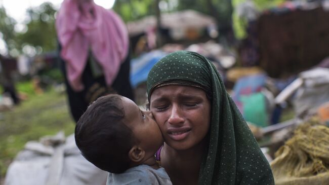 Рохинджа на границе Техафа после переезда из Мьянмы. 2 сентября 2017