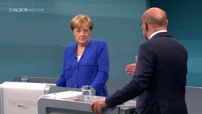 Телевизионные дебаты Ангелы Меркель и Мартина Шульца. 3 сентября 2017