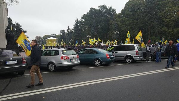 Акция протеста украинского общественного движения Авто-Евро-Сила в Киеве