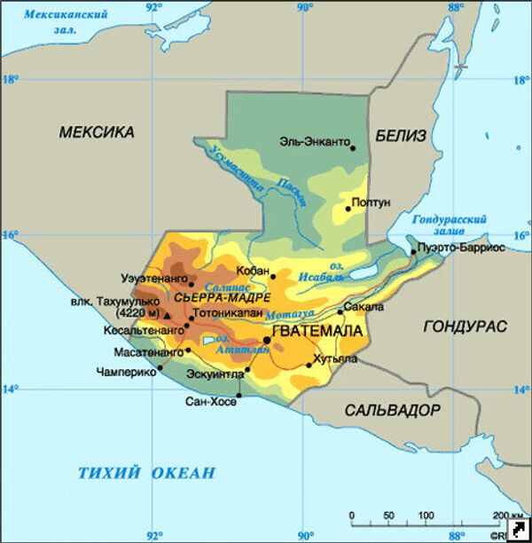 Карта Гватемалы