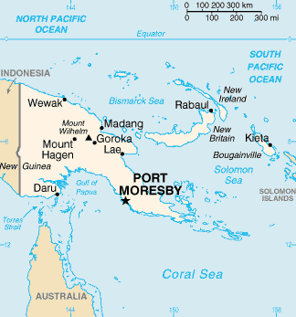 Карта Папуа-новой гвинии