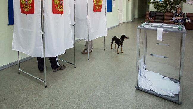 На избирательном участке в единый день голосования. Архивное фото