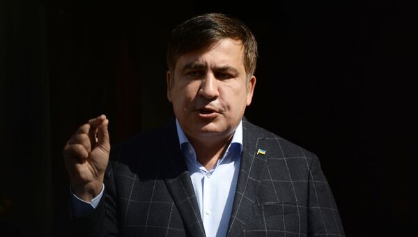 Бывший президент Грузии, экс-губернатор Одесской области Михаил Саакашвили во время пресс-конференции во Львове. 11 сентября 2017