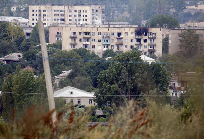 Вид разрушенного Цхинвали