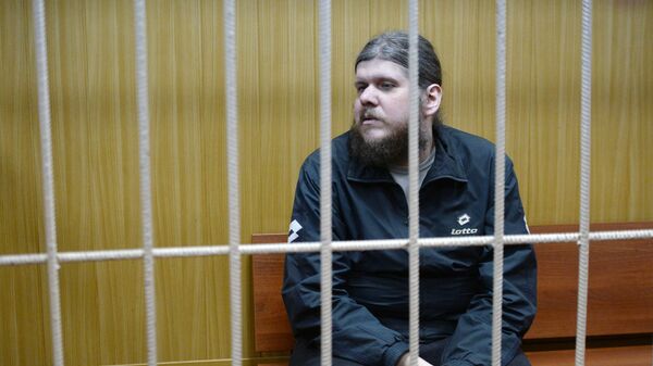 Лидер секты Андрей Попов в Тверском суде города Москвы. 30 декабря 2015