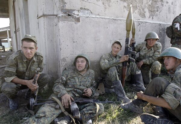 Российские солдаты в зоне грузино-осетинского конфликта