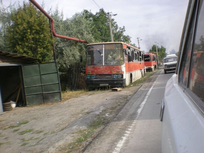 Разрушения в городе Цхинвали