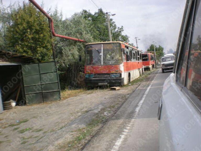 Разрушения в городе Цхинвали