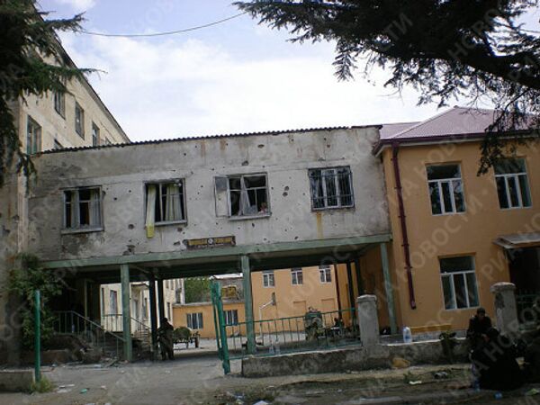Разрушения в городе Цхинвали