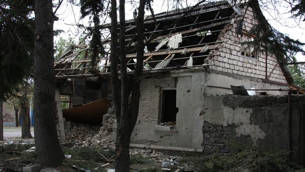 Разрушенные дома в Цхинвали