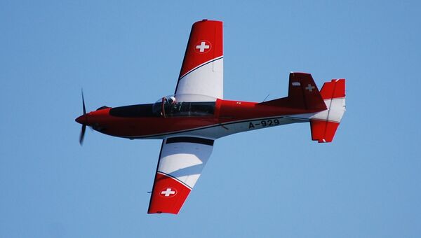 Самолет пилотажной группы швейцарских ВВС PC-7 Team