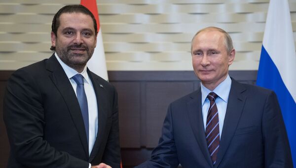 Президент РФ Владимир Путин и председатель Совета министров Ливанской Республики Саад Харири во время встречи. 13 сентября 2017