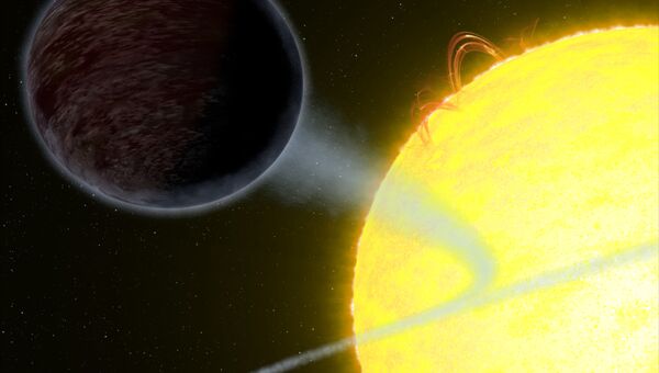 Планета WASP-12b, отражающая всего 0,6% света звезды