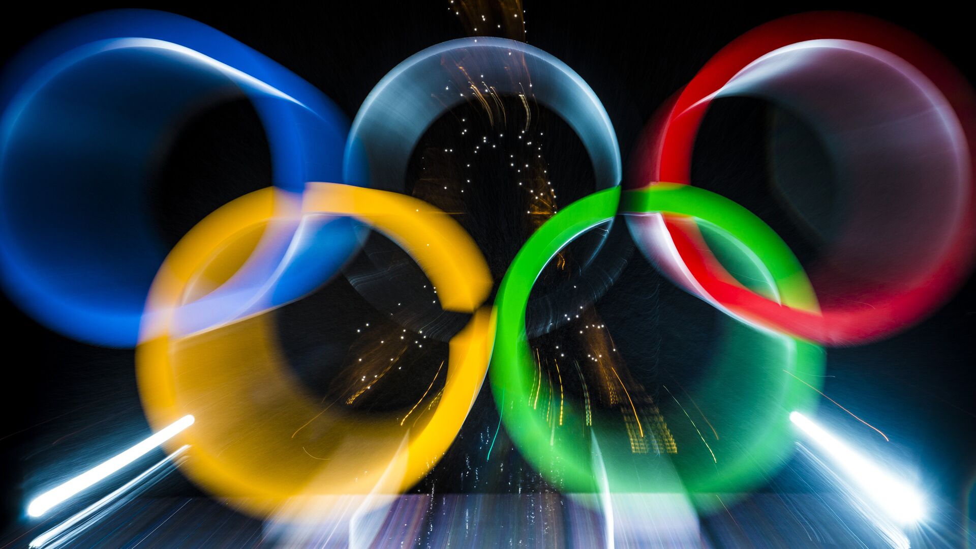 Олимпийские кольца на площади Трокадеро в Париже - РИА Новости, 1920, 07.03.2024