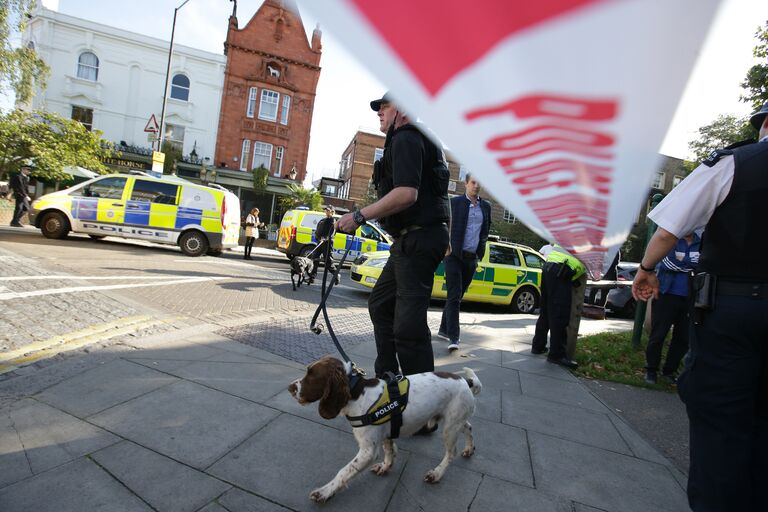 Полиция у станции метро Parsons Green в Лондоне. 15 сентября 2017