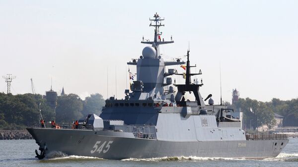 Корвет Стойкий во время выхода кораблей Балтийского флота в море в рамках российско-белорусских стратегических учений Запад-2017