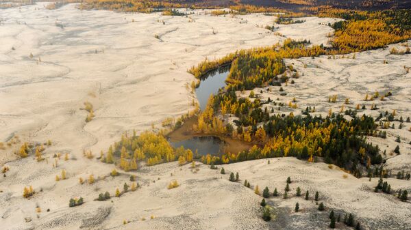 Вид на Чарские пески в Чарской долине Забайкальского края