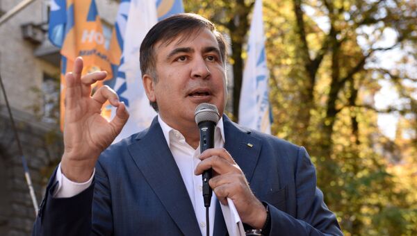 Михаил Саакашвили во время выступления в Киеве. 19 сентября 2017