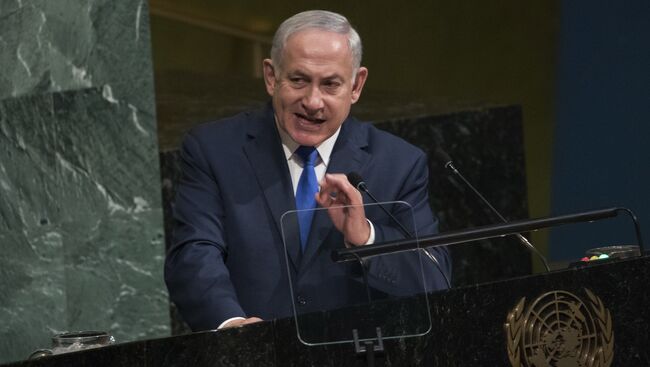 Премьер Израиля Биньямин Нетаньяху выступает на Генассамблее ООН. 19 сентября 2017 года