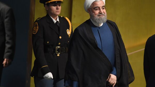 Президент Ирана Хасан Рухани на 72 Генеральной Ассамблее ООН в Нью-Йорке. 20 сентября 2017