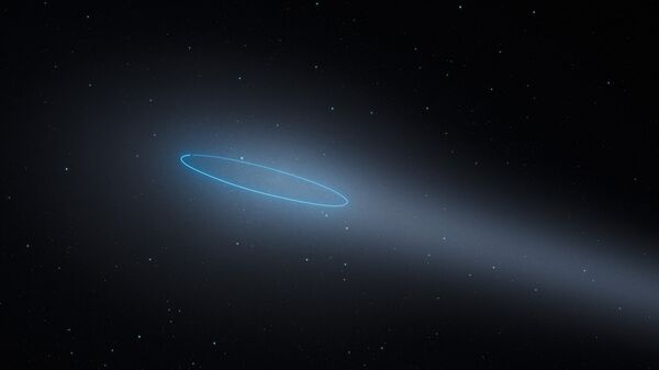 Двухядерная комета 288P в представлении художника