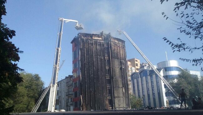 Сгоревшее здание в Ростове-на-Дону. 21 сентября 2017