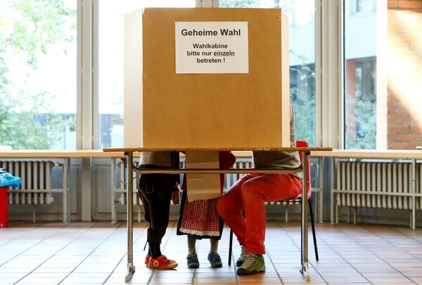 Избирательный участок в Мюнхене, Германия. 24 сентября 2017