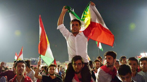 Демонстрация сторонников независимости Курдистана. Архивное фото