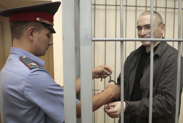 Михаил Ходорковский на слушаниях в читинском суде