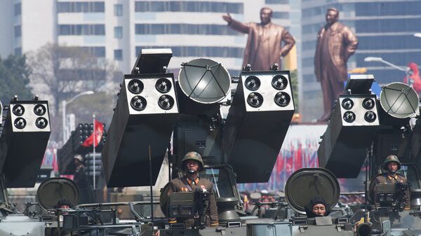 Зенитно-ракетный комплекс Корейской народной армии во время парада в Пхеньяне. Архивное фото