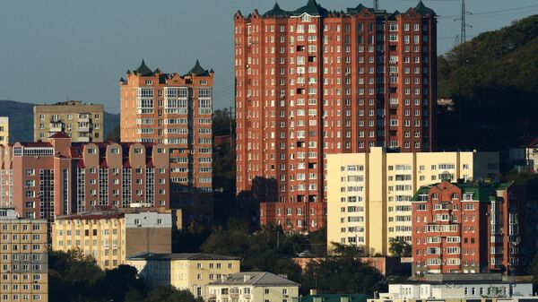 Жилые дома в центре города Владивостока