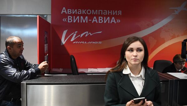 Стойка авиакомпании ВИМ-Авиа в аэропорту Домодедово. Архивное фото