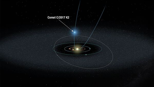 Комета C/2017 K2, удаляющаяся от Солнца на рекордно далекие расстояния