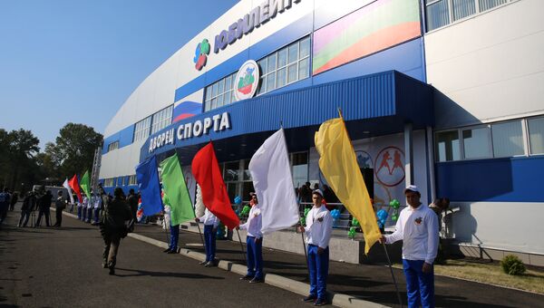 Открытие спорткомплекса «Юбилейный» в Карачаево-Черкесии в День республики. 30 сентября 2017