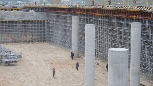 Строительство участка Северо-Восточной хорды от шоссе Энтузиастов до МКАД в Москве. 2 октября 2017