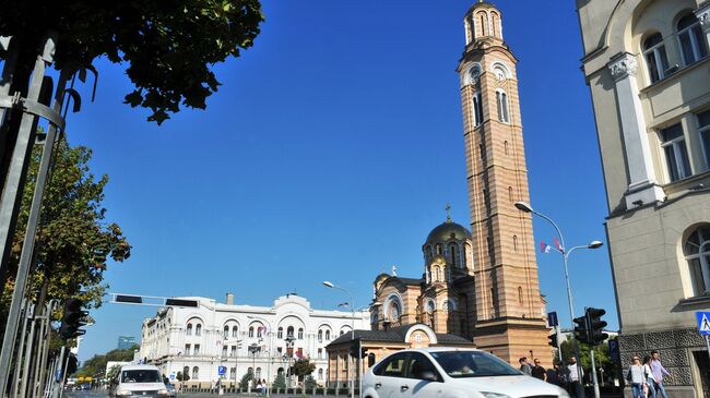 Вид на центр города Баня-Лука, Босния и Герцеговина. Архивное фото