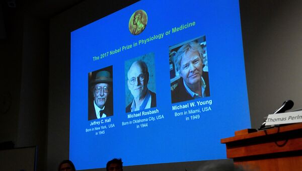 Объявление лауреатов Нобелевской премии по физиологии или медицине за 2017 год в Стокгольме, Швеция. 2 октября 2017