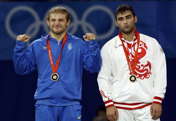 Бронзовые медалисты Олимпиады-2008 Украинец Тарас Данко и Россиянин Георгий Кетоев