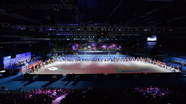 Дворец спорта Татнефть Арена в Казани во время открытия чемпионата Европы по дзюдо 2016.