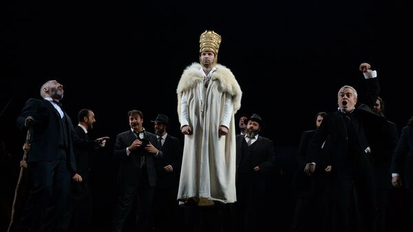 Сцена из спекталя Царь Эдип в постановке Римаса Туминаса 
