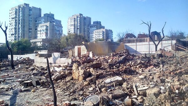Дома на Театральном спуске в Ростове-на-Дону после крупного пожара