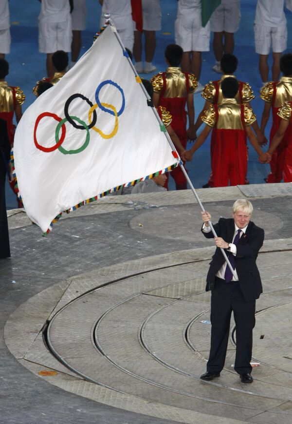 Мэр Лондона Борис Джонсон. Церемония закрытия 29-й Олимпиады в Пекине 