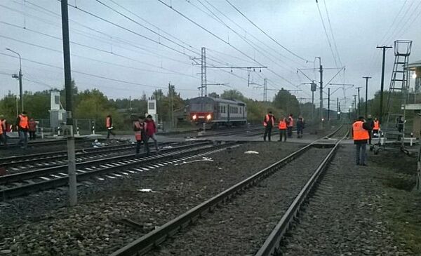 Ликвидация последствий столкновения автобуса и поезда на железнодорожном переезде во Владимирской области