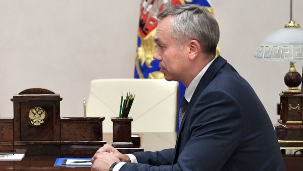 Андрей Травников во время встречи с президентом РФ Владимиром Путиным. 6 октября 2017