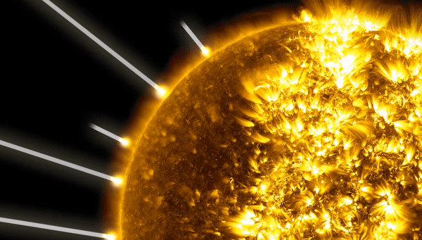 Так художник представил себе то, как нановспышки разогревают атмосферу Солнца