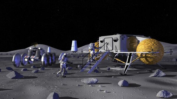 Лунный форпост. Иллюстрация NASA Лунный форпост. Иллюстрация NASA