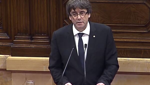 Обращение главы Каталонии Пучдемона к парламенту 10.10.17