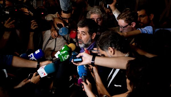 Находящийся под следствием глава Каталонской национальной Ассамблеи Жорди Санчес. Архивное фото